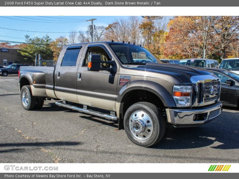 Dark Stone Brown Metallic / Tan 2008 Ford F450 Super Duty Lariat Crew Cab 4x4 Dually