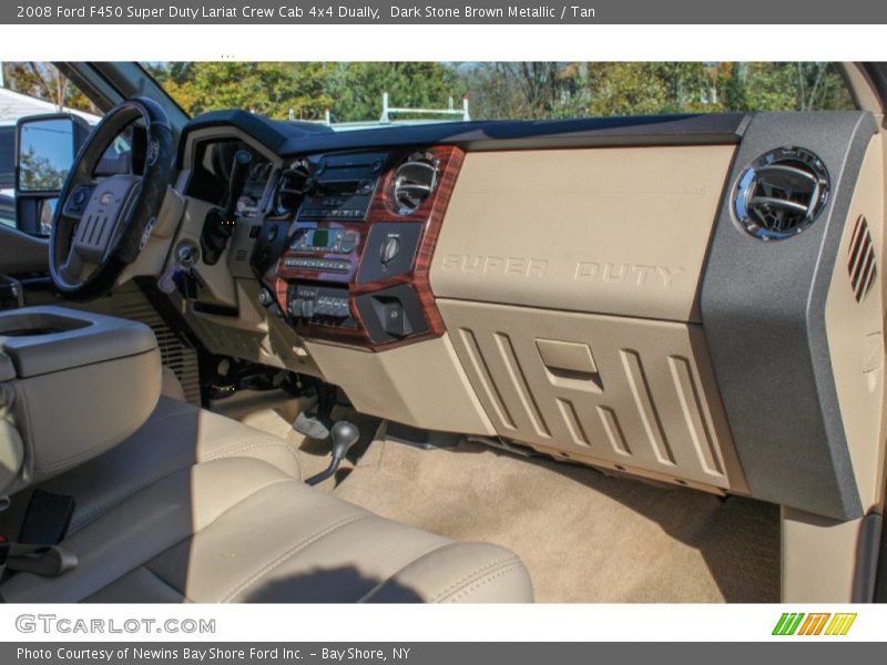 Dark Stone Brown Metallic / Tan 2008 Ford F450 Super Duty Lariat Crew Cab 4x4 Dually