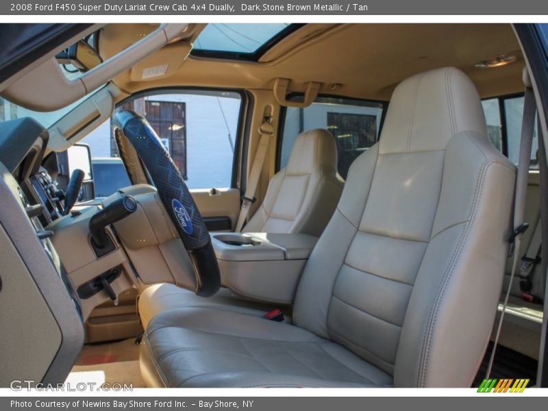 Dark Stone Brown Metallic / Tan 2008 Ford F450 Super Duty Lariat Crew Cab 4x4 Dually