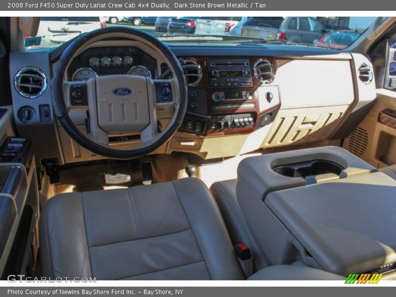 Dark Stone Brown Metallic / Tan 2008 Ford F450 Super Duty Lariat Crew Cab 4x4 Dually