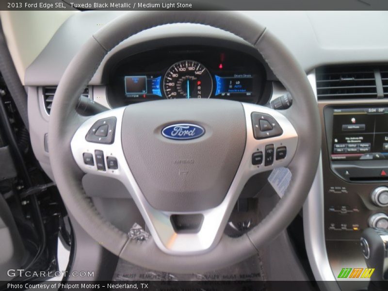 Tuxedo Black Metallic / Medium Light Stone 2013 Ford Edge SEL