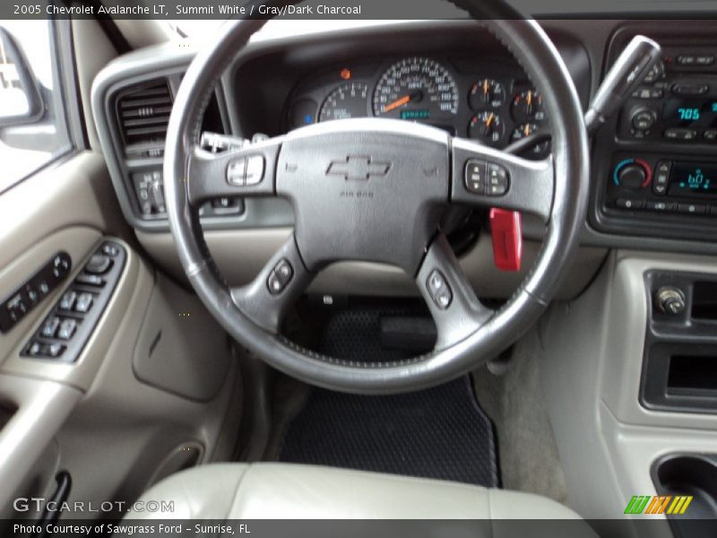Summit White / Gray/Dark Charcoal 2005 Chevrolet Avalanche LT