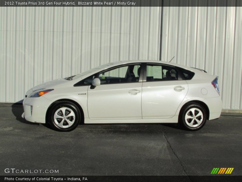 Blizzard White Pearl / Misty Gray 2012 Toyota Prius 3rd Gen Four Hybrid