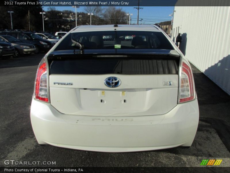 Blizzard White Pearl / Misty Gray 2012 Toyota Prius 3rd Gen Four Hybrid