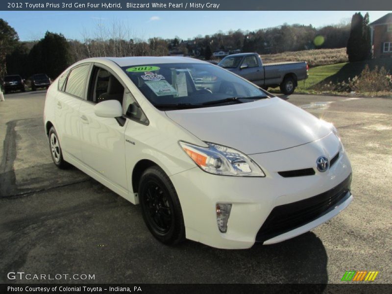 Blizzard White Pearl / Misty Gray 2012 Toyota Prius 3rd Gen Four Hybrid