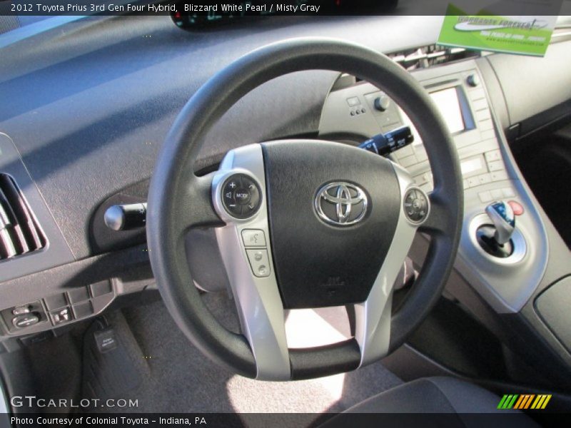 Blizzard White Pearl / Misty Gray 2012 Toyota Prius 3rd Gen Four Hybrid