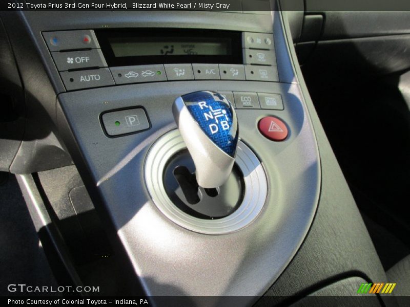 Blizzard White Pearl / Misty Gray 2012 Toyota Prius 3rd Gen Four Hybrid