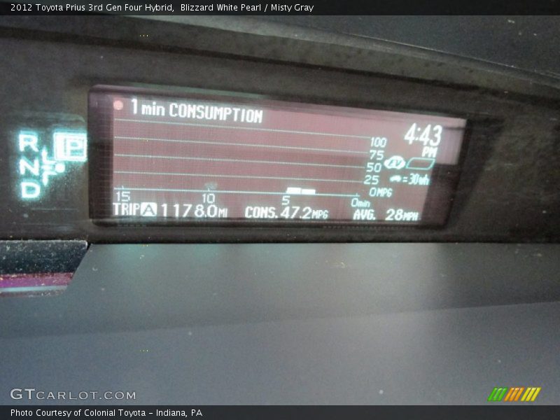 Blizzard White Pearl / Misty Gray 2012 Toyota Prius 3rd Gen Four Hybrid