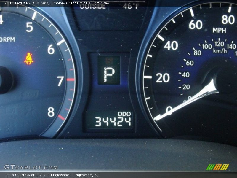 Smokey Granite Mica / Light Gray 2011 Lexus RX 350 AWD