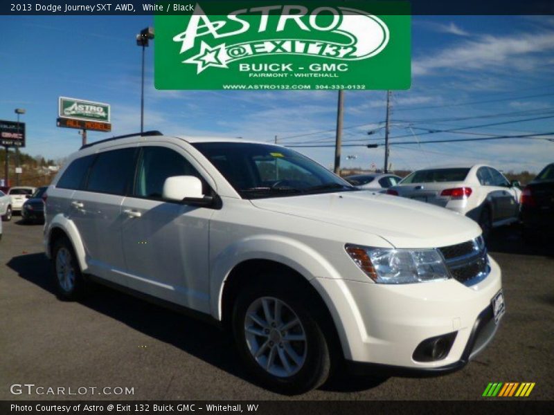 White / Black 2013 Dodge Journey SXT AWD