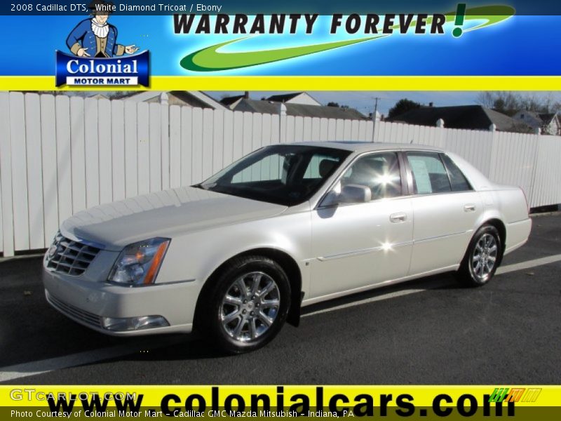 White Diamond Tricoat / Ebony 2008 Cadillac DTS