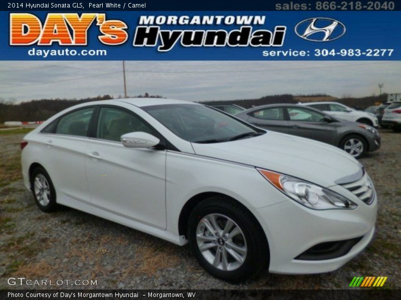 Pearl White / Camel 2014 Hyundai Sonata GLS