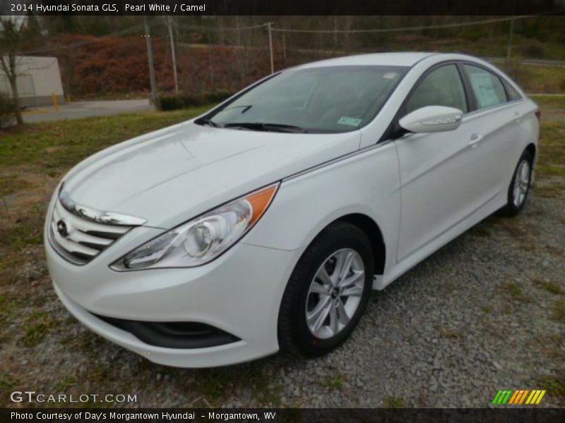 Pearl White / Camel 2014 Hyundai Sonata GLS