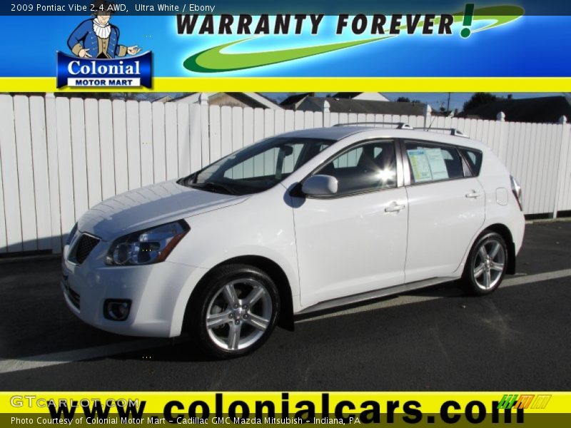 Ultra White / Ebony 2009 Pontiac Vibe 2.4 AWD