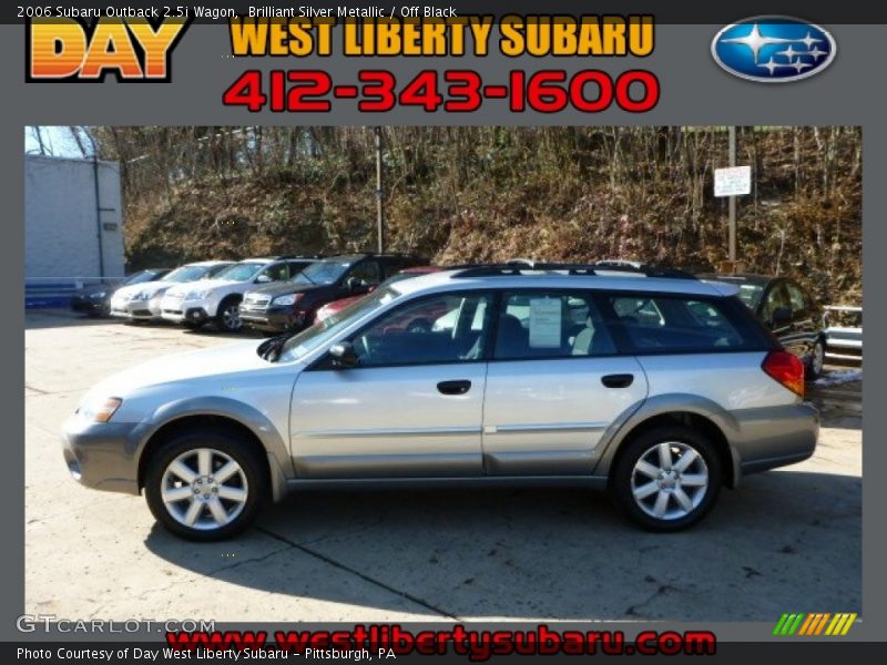 Brilliant Silver Metallic / Off Black 2006 Subaru Outback 2.5i Wagon