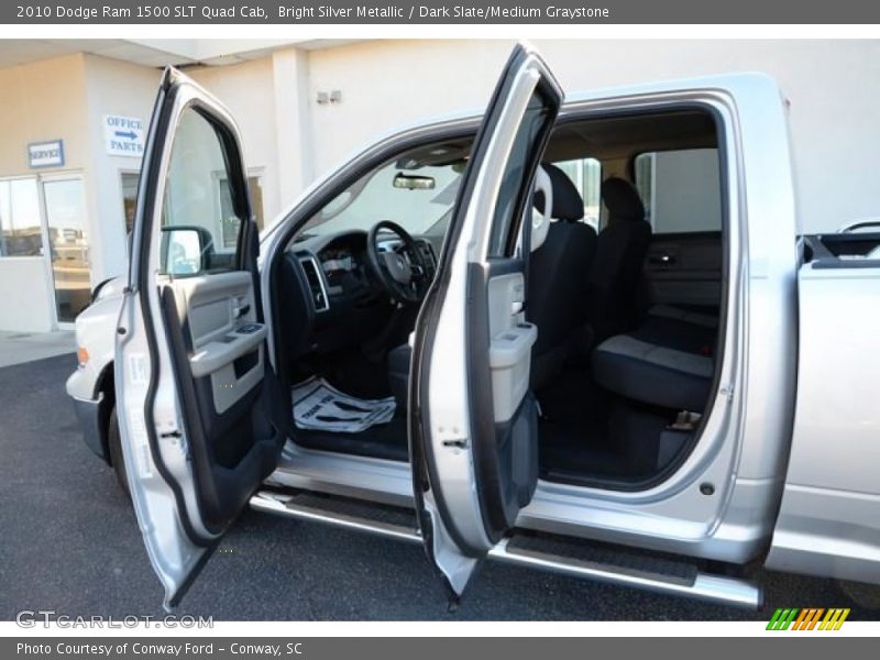 Bright Silver Metallic / Dark Slate/Medium Graystone 2010 Dodge Ram 1500 SLT Quad Cab