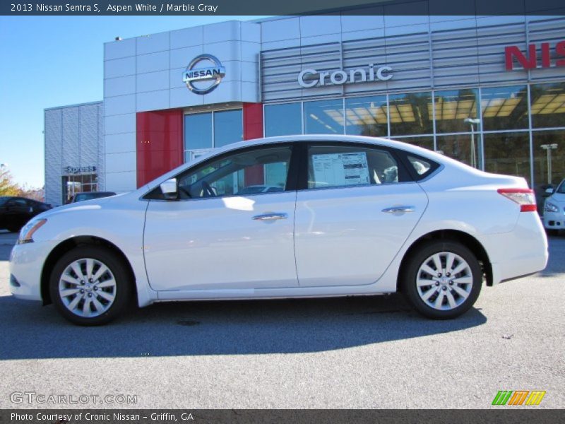 Aspen White / Marble Gray 2013 Nissan Sentra S