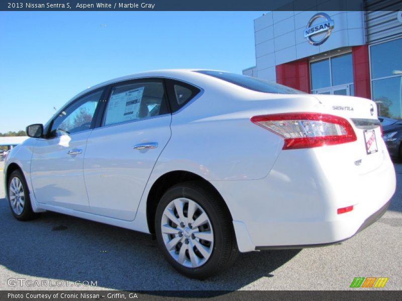 Aspen White / Marble Gray 2013 Nissan Sentra S