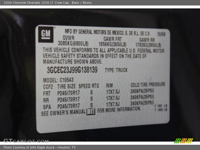 Black / Ebony 2009 Chevrolet Silverado 1500 LT Crew Cab