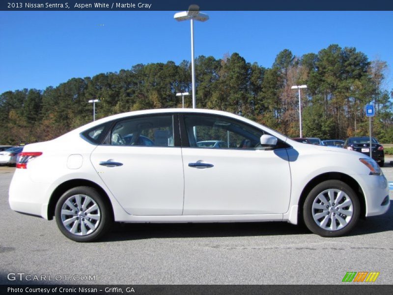 Aspen White / Marble Gray 2013 Nissan Sentra S