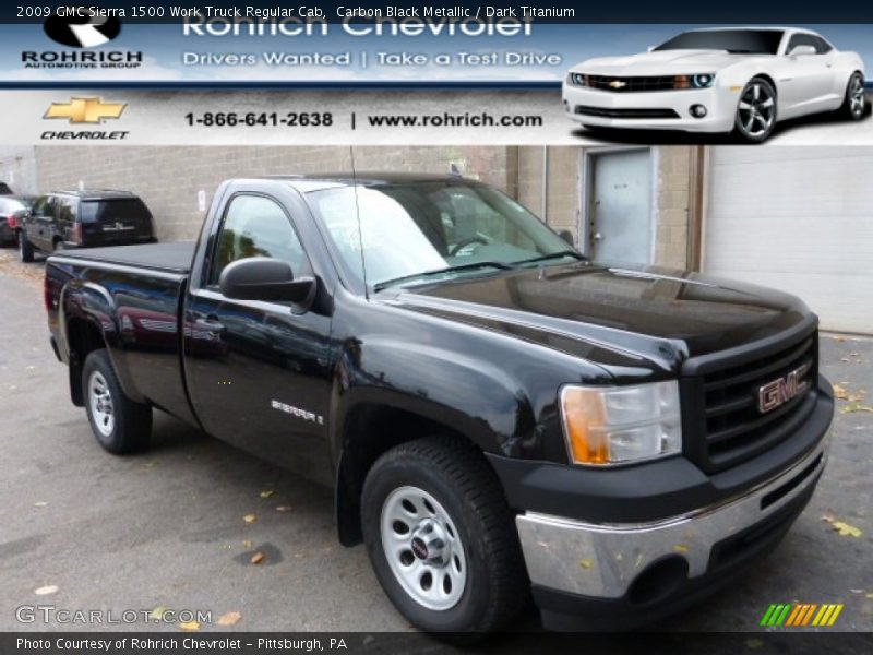 Carbon Black Metallic / Dark Titanium 2009 GMC Sierra 1500 Work Truck Regular Cab