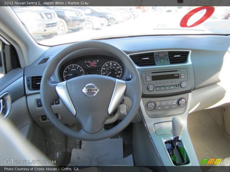Aspen White / Marble Gray 2013 Nissan Sentra S