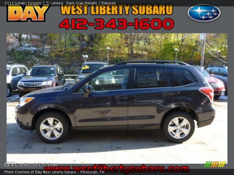 Dark Gray Metallic / Platinum 2014 Subaru Forester 2.5i Limited