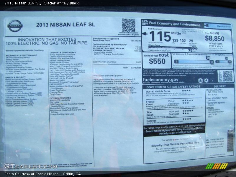 Glacier White / Black 2013 Nissan LEAF SL