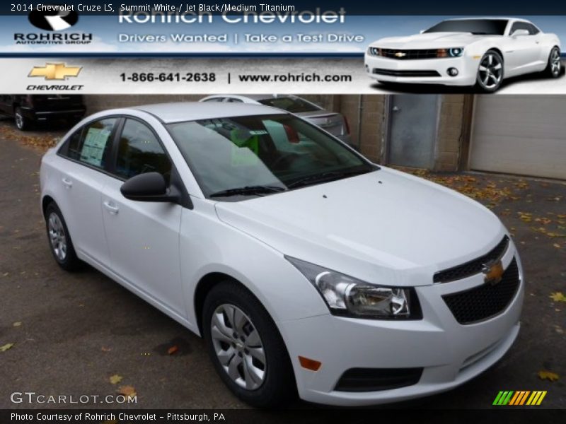 Summit White / Jet Black/Medium Titanium 2014 Chevrolet Cruze LS