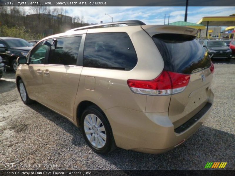 Sandy Beach Metallic / Bisque 2012 Toyota Sienna LE AWD