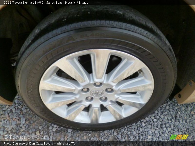 Sandy Beach Metallic / Bisque 2012 Toyota Sienna LE AWD