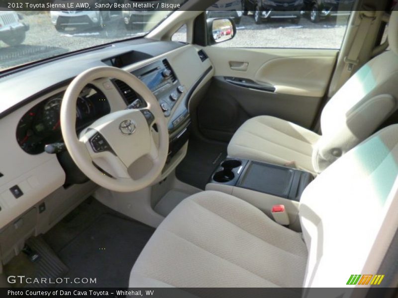 Sandy Beach Metallic / Bisque 2012 Toyota Sienna LE AWD