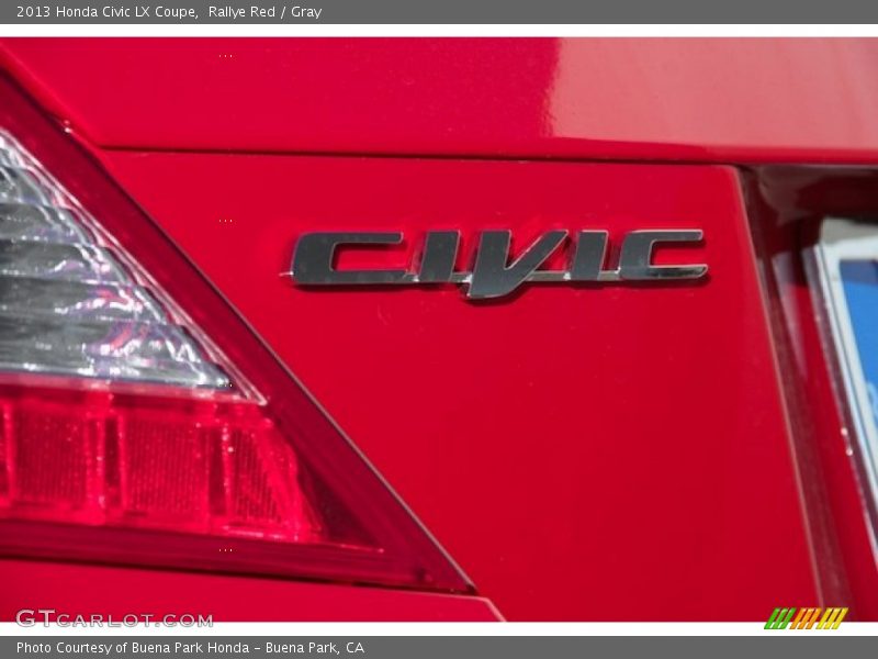 Rallye Red / Gray 2013 Honda Civic LX Coupe