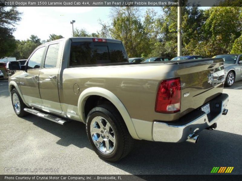 Austin Tan Pearl / Light Pebble Beige/Bark Brown 2010 Dodge Ram 1500 Laramie Quad Cab 4x4