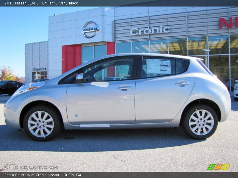 Brilliant Silver / Black 2013 Nissan LEAF S