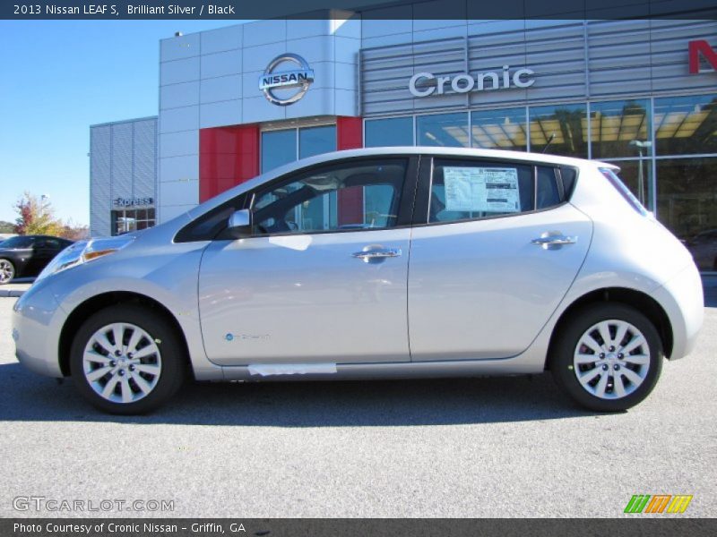 Brilliant Silver / Black 2013 Nissan LEAF S