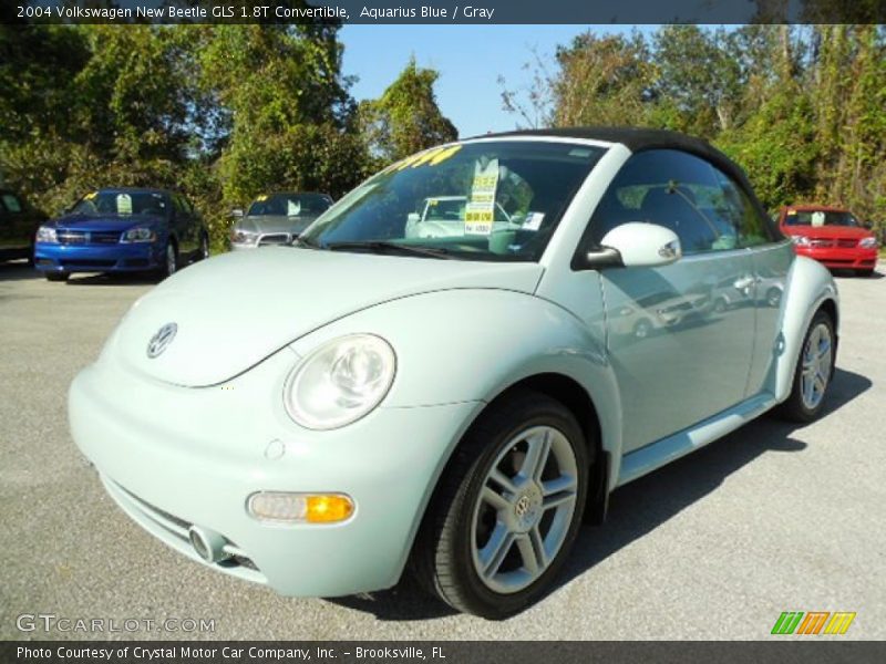 Aquarius Blue / Gray 2004 Volkswagen New Beetle GLS 1.8T Convertible