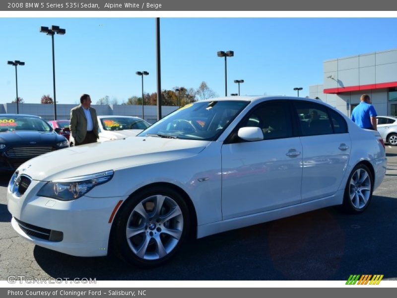Alpine White / Beige 2008 BMW 5 Series 535i Sedan