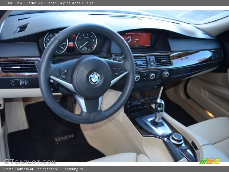 Alpine White / Beige 2008 BMW 5 Series 535i Sedan