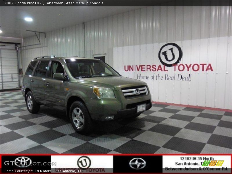 Aberdeen Green Metallic / Saddle 2007 Honda Pilot EX-L