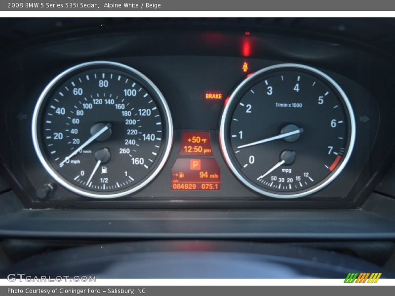 Alpine White / Beige 2008 BMW 5 Series 535i Sedan