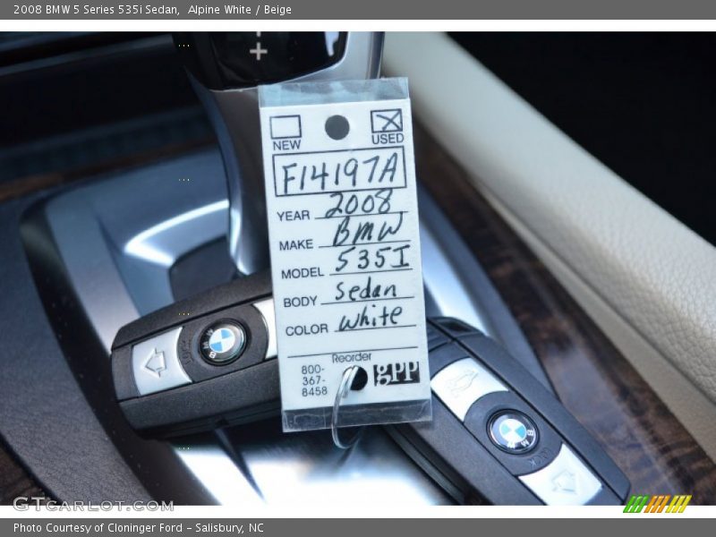 Alpine White / Beige 2008 BMW 5 Series 535i Sedan