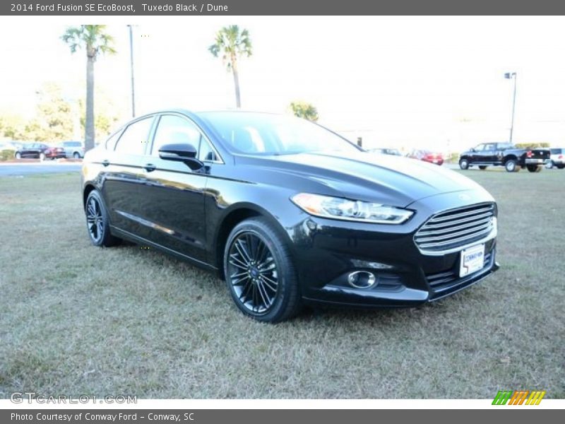 Tuxedo Black / Dune 2014 Ford Fusion SE EcoBoost