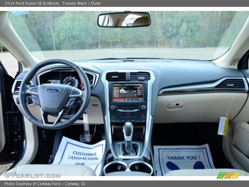 Tuxedo Black / Dune 2014 Ford Fusion SE EcoBoost