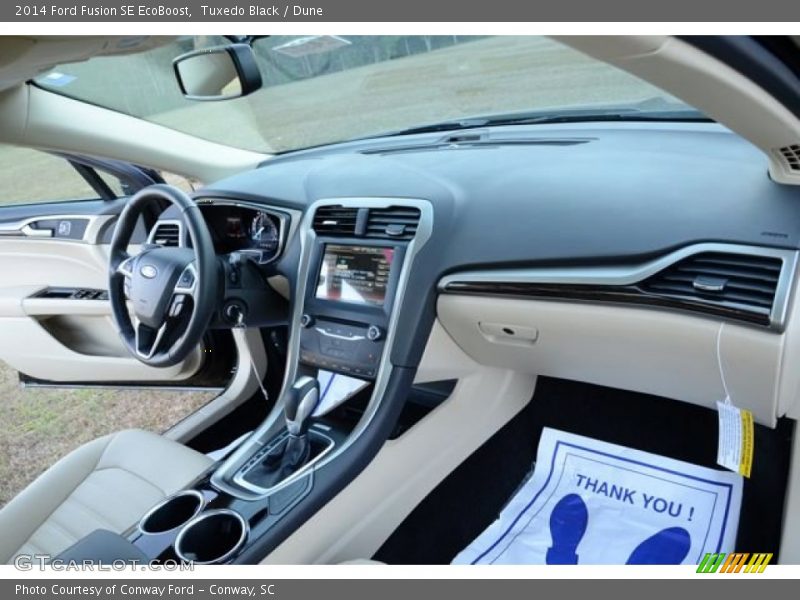 Tuxedo Black / Dune 2014 Ford Fusion SE EcoBoost