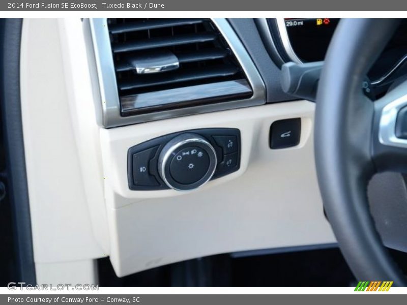 Tuxedo Black / Dune 2014 Ford Fusion SE EcoBoost