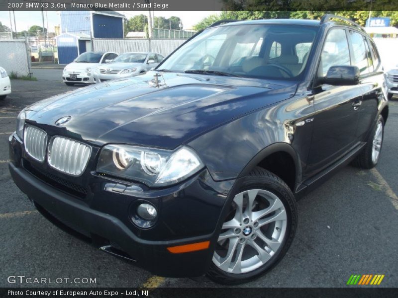 Monaco Blue Metallic / Sand Beige 2007 BMW X3 3.0si