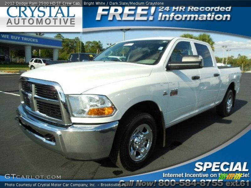 Bright White / Dark Slate/Medium Graystone 2012 Dodge Ram 2500 HD ST Crew Cab