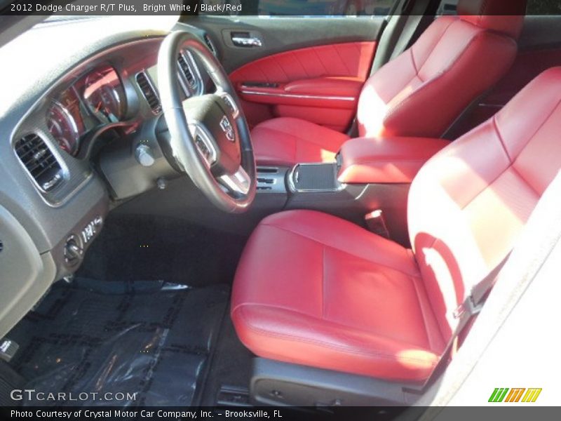 Bright White / Black/Red 2012 Dodge Charger R/T Plus