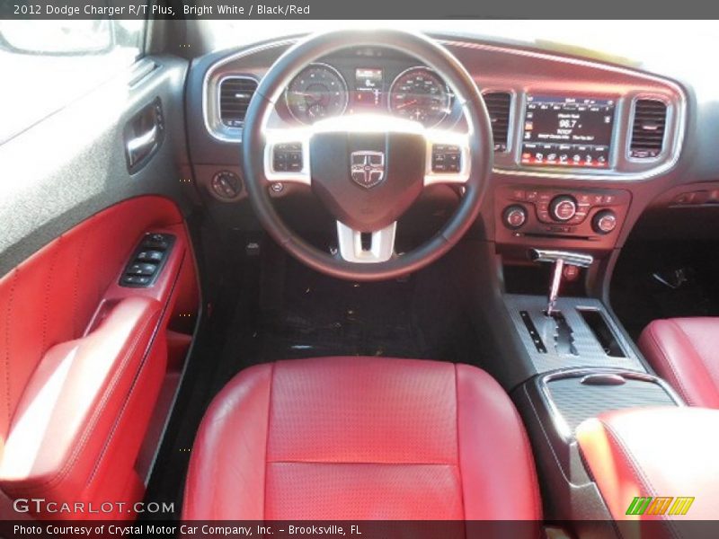 Bright White / Black/Red 2012 Dodge Charger R/T Plus